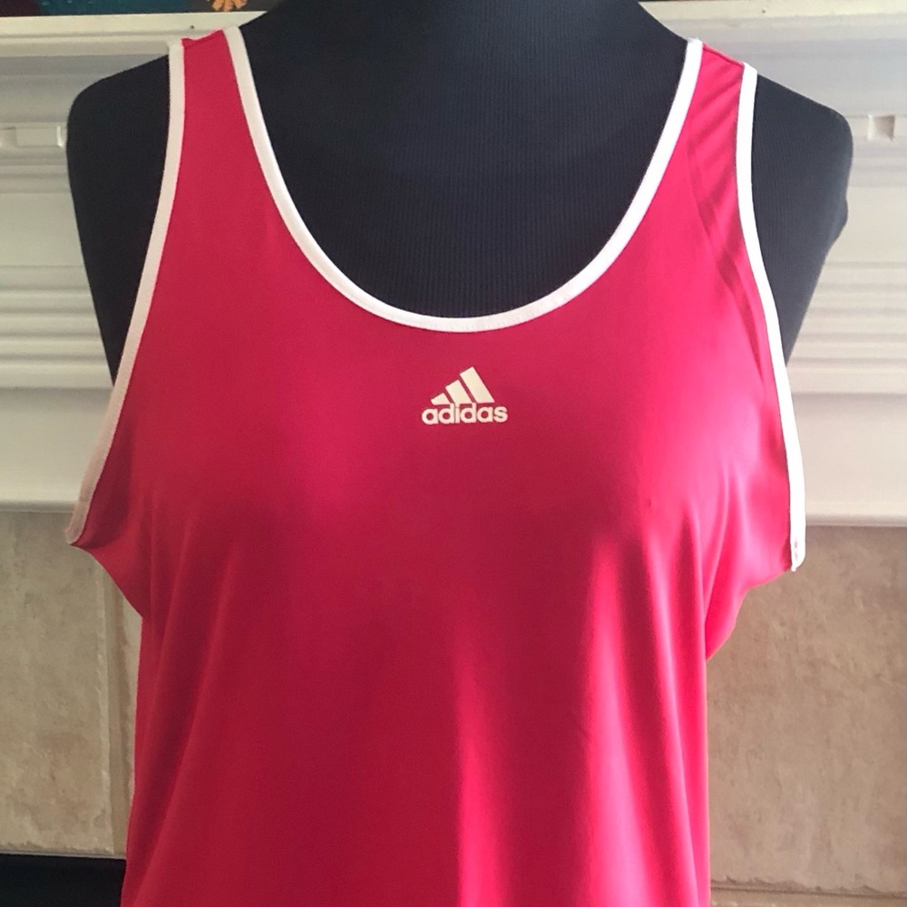 Adidas Women’s Sleeveless Shirt Red And White Size XL =A